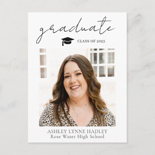 Carte Postale Faire-part Superposition de script d'annonce de remise de dip (Devant)