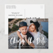 Carte Postale Faire-part Superposition de script de pinceau gras Changement (Devant / Derrière)