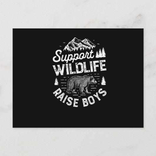 Carte Postale Faire-part Support Wildlife Raise Garçons T-shirt Maman Papa (Devant)