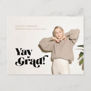 Carte Postale Faire-part Sur Trend Minimaliste Neutral Photo Graduation Ann