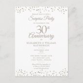 Carte Postale Faire-part Surprise Party 30e Anniversaire Coeurs Confetti (Devant)