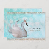 Carte Postale Faire-part Swan Princess Parties scintillant Conte de fée Enr (Devant / Derrière)