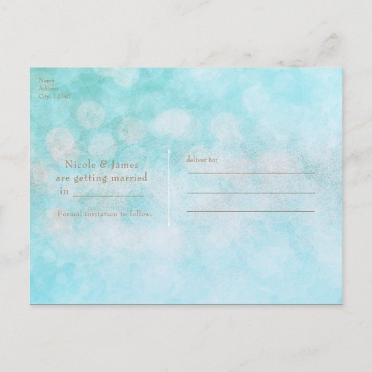 Carte Postale Faire-part Swan Princess Parties scintillant Conte de fée Enr (Dos)