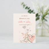 Carte Postale Faire-part Sweet Heart & Butterfly Swirls Enregistrer La Cart (Debout devant)
