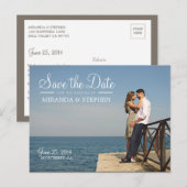 Carte Postale Faire-part Sweet Modern Wedding Enregistrer la Date Photo Car (Devant / Derrière)