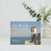 Carte Postale Faire-part Sweet Modern Wedding Enregistrer la Date Photo Car (Debout devant)