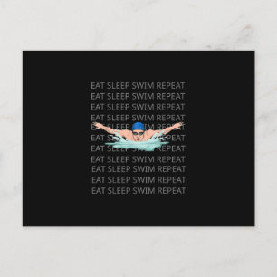 Carte Postale Faire-part Swimmer Love Funny Swimming Sport Boy