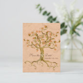 Carte Postale Faire-part Swirl Tree Roots Antiquité Parchemin Mariage Enreg (Debout devant)