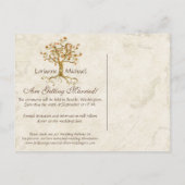 Carte Postale Faire-part Swirl Tree Roots Antiquité Parchemin Mariage Enreg (Dos)