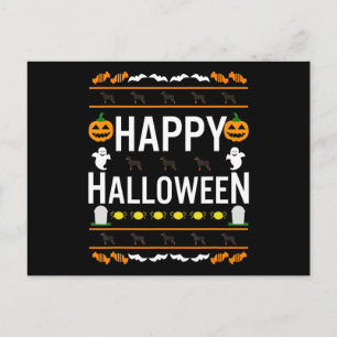 Carte Postale Faire-part T-Shirt Chien Rottweiler Halloween Paresseux Costu