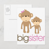 Carte Postale Faire-part T-shirt d'annonce de grossesse de Grande Soeur Sin (Devant / Derrière)