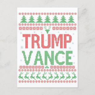 Carte Postale Faire-part T-shirt de Noël laid Trump Vance Republican Xmas