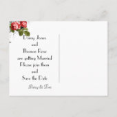 Carte Postale Faire-part Tableau de bord et photo Rose Enregistrer la date (Dos)