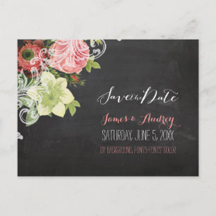 Carte Postale Faire-part Tableau de bord PixDezines enregistrer la date/ros