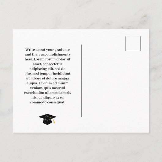 Carte Postale Faire-part Tableau noir jaune Cool - Diplôme photo (Dos)