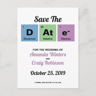 Carte Postale Faire-part Tableau périodique des éléments