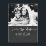 Carte Postale Faire-part Tableau SAVE THE DATE Mariage à la craie Photo<br><div class="desc">Carte postale photo de mariage à la craie SAVE THE DATE. Personnalisez avec votre photo et votre texte.</div>
