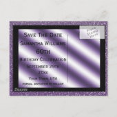 Carte Postale Faire-part Talons Violets & Rubans 60e Événement à ne pas man (Dos)