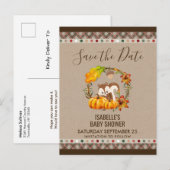 Carte Postale Faire-part Tamia et citrouilles, Rustique d'automne (Devant / Derrière)