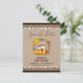 Carte Postale Faire-part Tamia et citrouilles, Rustique d'automne (Debout devant)