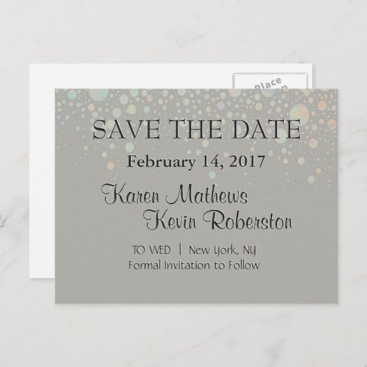 Carte Postale Faire-part Tan Parties scintillant Stars (Devant / Derrière)