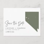 Carte Postale Faire-part Taupe Green Nevada State Map QR Code Enregistrer l (Devant)