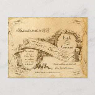 Carte Postale Faire-part Tea Strait Vintage Mariage 1 - Enregistrer les Dat