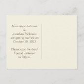 Carte Postale Faire-part Teal Blue Aqua Crème Florale Enregistrer La Date (Dos)