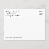 Carte Postale Faire-part Teal et Bleu Ombré Aquarelle Save the Date (Dos)