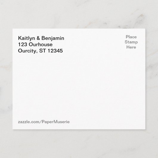 Carte Postale Faire-part Teal et Bleu Ombré Aquarelle Save the Date (Dos)