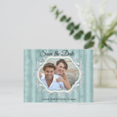 Carte Postale Faire-part Teintes Douces de Vert Sauge en Pastel (Debout devant)