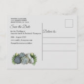 Carte Postale Faire-part Teintes succulentes de bleus pâles Enregistrez la  (Dos)