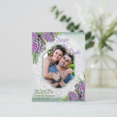 Carte Postale Faire-part Teintes succulentes de SeaGreen, Violet Enregistre (Debout devant)