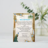 Carte Postale Faire-part Temple de mariage Rêves de Paon Royal Doré (Debout devant)