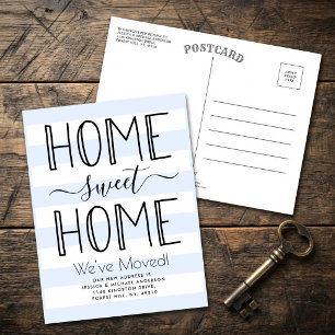Carte Postale Faire-part Tendance Maison Douce Maison Typographie Bleue Dém