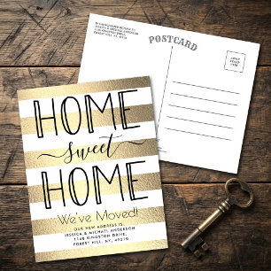 Carte Postale Faire-part Tendance Maison Douce Maison Typographie Feuille D