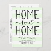 Carte Postale Faire-part Tendance Maison Douce Maison Typographie Menthe Dé (Devant / Derrière)