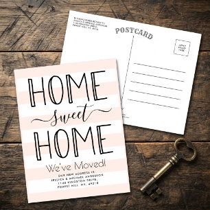 Carte Postale Faire-part Tendance Maison Douce Maison Typographie Rose Démé