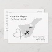 Carte Postale Faire-part Tenerife Destination Mariages Enregistrer La Date (Devant / Derrière)