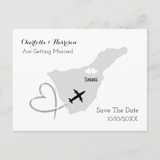 Carte Postale Faire-part Tenerife Destination Mariages Enregistrer La Date (Devant)
