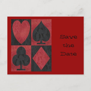 Carte Postale Faire-part Tenues rouges et noires en dentelle,