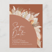 Carte Postale Faire-part Teracotta moderne bohème pampas herbe élégant (Devant)