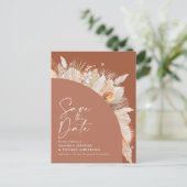 Carte Postale Faire-part Teracotta moderne bohème pampas herbe élégant (Debout devant)