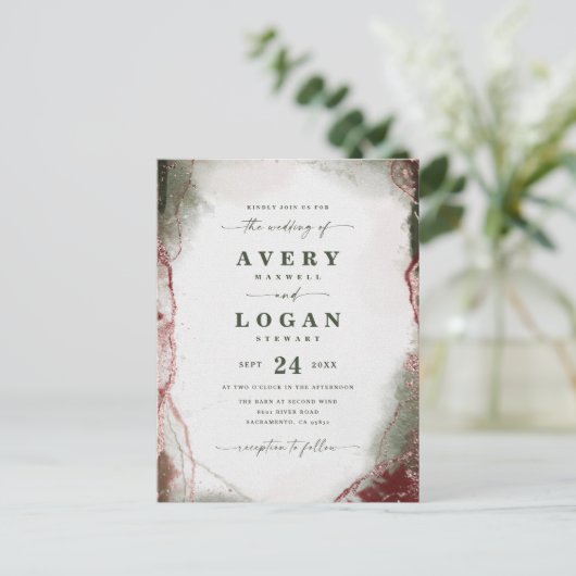 Carte Postale Faire-part Terra Rosa Abstraite Ethérée (Debout devant)