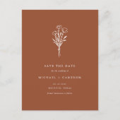 Carte Postale Faire-part Terracotta Boho Botanical QR Code Enregistrer la d (Devant)