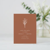 Carte Postale Faire-part Terracotta Boho Botanical QR Code Enregistrer la d (Debout devant)