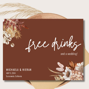 Carte Postale Faire-part Terracotta Boho Mariage Floral Enregistrer La Date