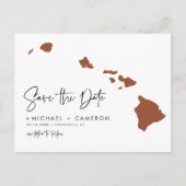 Carte Postale Faire-part Terracotta Hawaii State Map QR Code Enregistrer la (Devant)