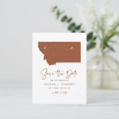 Carte Postale Faire-part Terracotta Montana State Map QR Code Enregistrer l (Debout devant)
