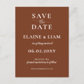 Carte Postale Faire-part Terracotta Rustique Orange Brûlé Enregistrer La Da (Devant)